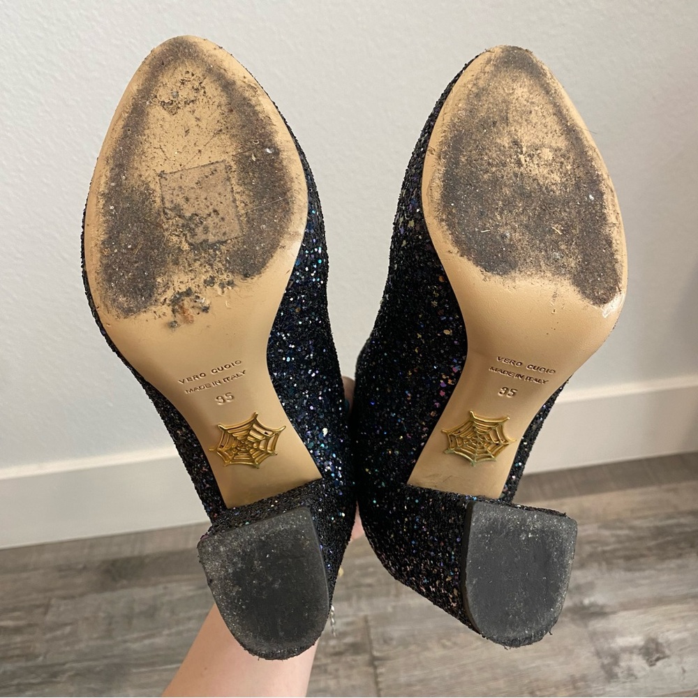 Charlotte Olympia Glitter Heel Ankle Boots 5.5 - Picture 7 of 11